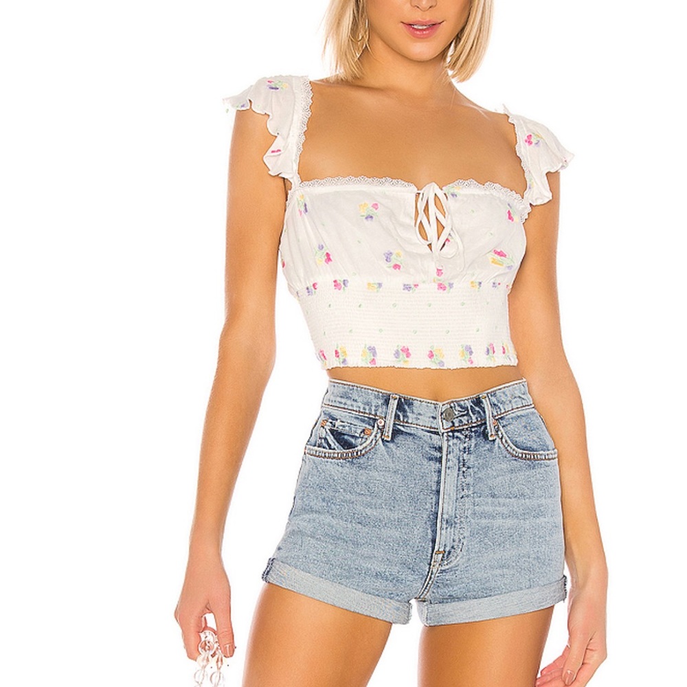COPY - MAJORELLE Crop Top White Multi
